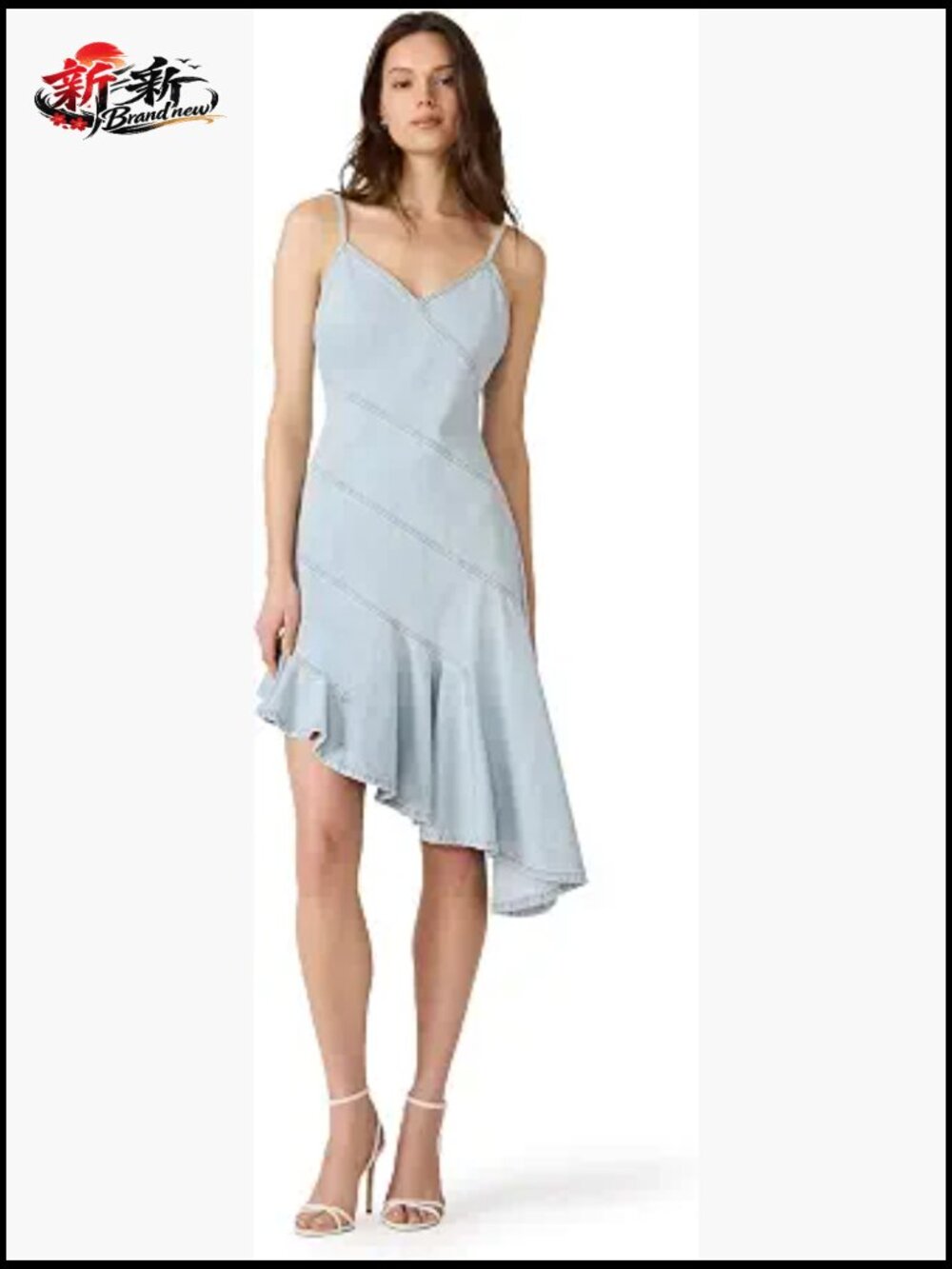 Sleeveless Midi Dress with Halter Neck - 100% Cotton, Zipper Closure